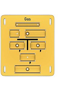 Franken Plastik Gas International Gelbes Schild Gas International
