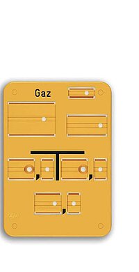 Franken Plastik Gas Form B Gelbes Schild Gas Form B