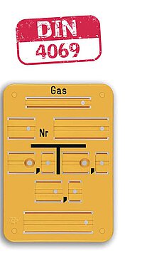 Franken Plastik Gas Form A Gelbes Schild Gas Form A