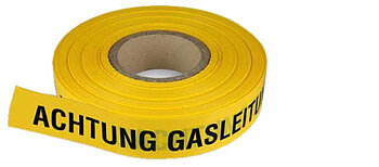 Franken Plastik Band Gelbes Band Achtung Gasleitung
