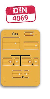 Franken Plastik Gas Form B Gelbes Schild Gas Form B