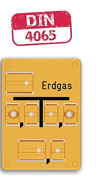 Franken Plastik Gas Form C Gelbes Schild Gas Form C