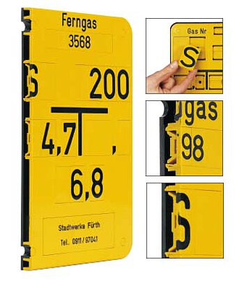 Franken Plastik ASA Schild Funktion Gelbes ASA Schild Funktion