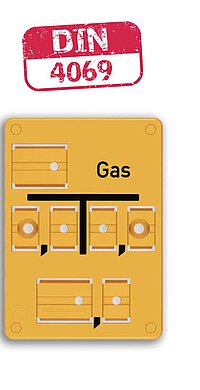 Franken Plastik Gas Form C Gelbes Schild Gas Form C