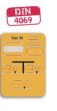 Franken Plastik Gas Form B Gelbes Schild Gas Form B