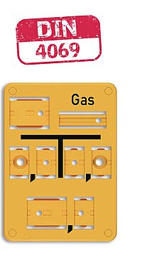Franken Plastik Gas Form C Gelbes Schild Gas Form C