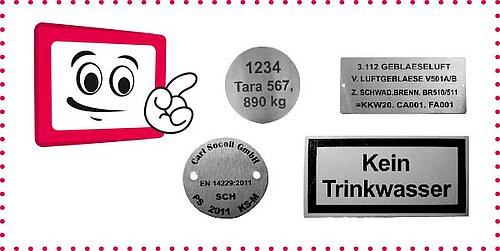 Franken Plastik V2A Beispiele V2A Schilder