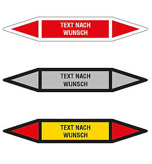 Rohrleitungsaufkleber mit Text Rohrleitungsaufkleber mit Text